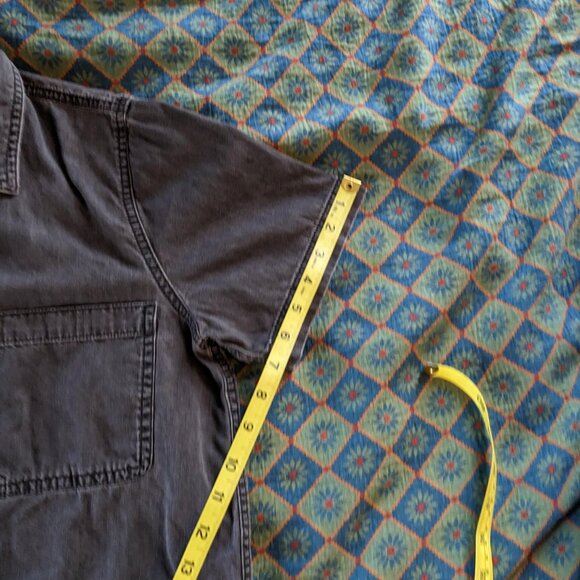 Madewell boxy short sleeve button down in faded black Sz S - Picture 7 of 8